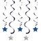 Party Central Club Pack of 30 Blue Star Dizzy Dangler Hanging Party Decorations 10.2"